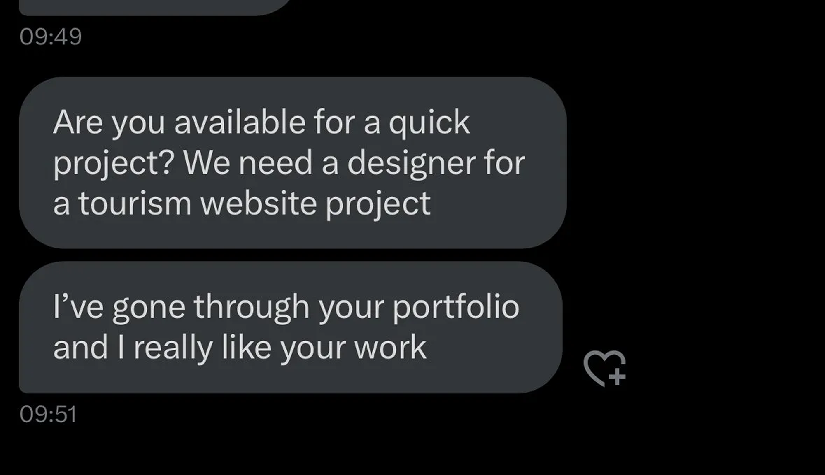Testimonial from client